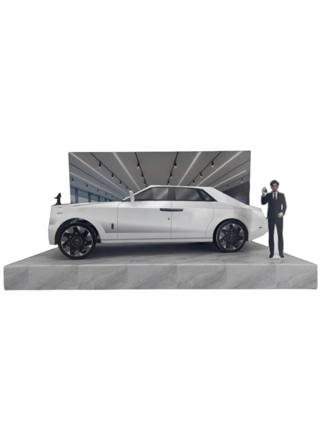 紙紮汽車 勞斯萊斯情境組 - 白 