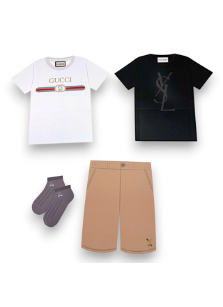 紙紮短袖夏季服飾套裝-男款 (附鞋子)