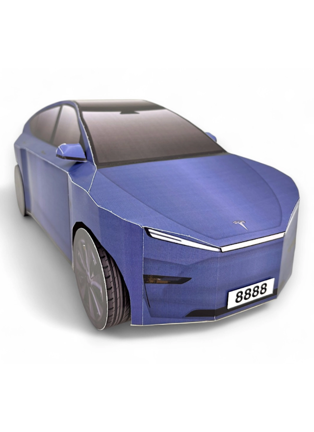 紙紮汽車 特斯拉 Tesla Model Y -冰荷藍
