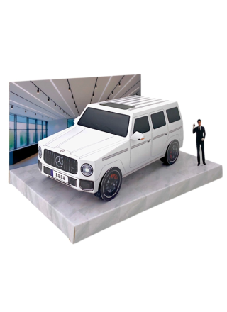 紙紮汽車 賓士G-class情境組 (白)
