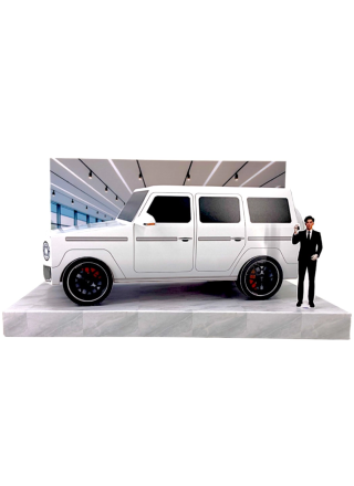 紙紮汽車 賓士G-class情境組 (白)
