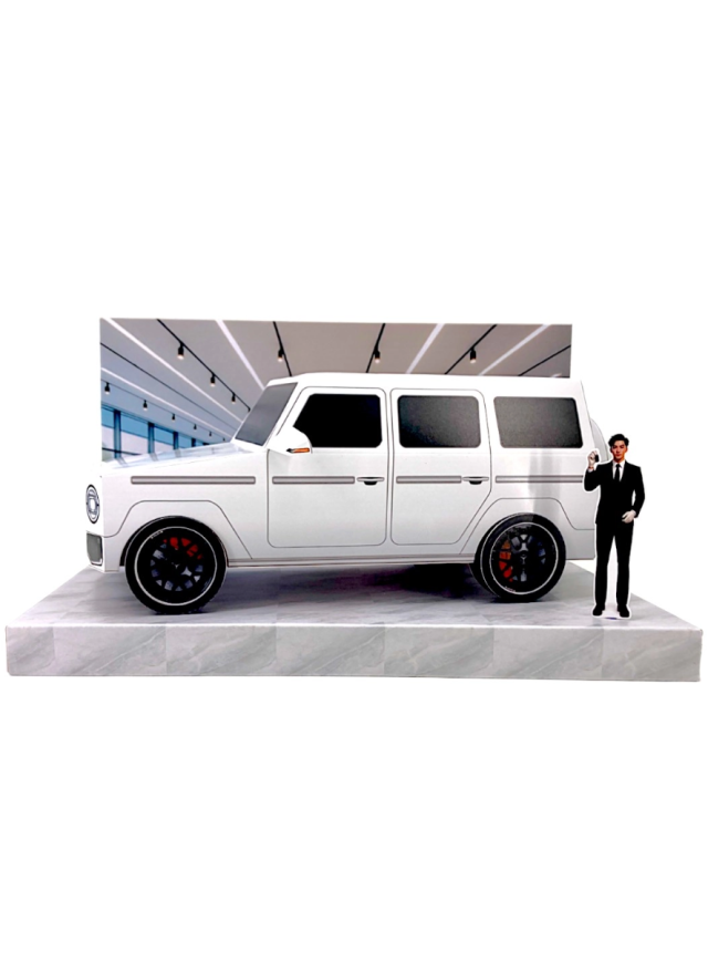 紙紮汽車 賓士G-class情境組 (白)